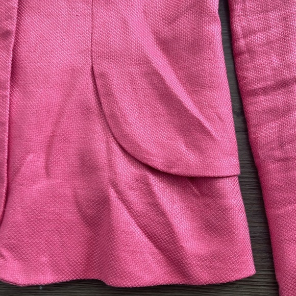 Coldwater Creek Petites Linen Blazer with Tulip Bracelet Sleeves Pink - Picture 5 of 9